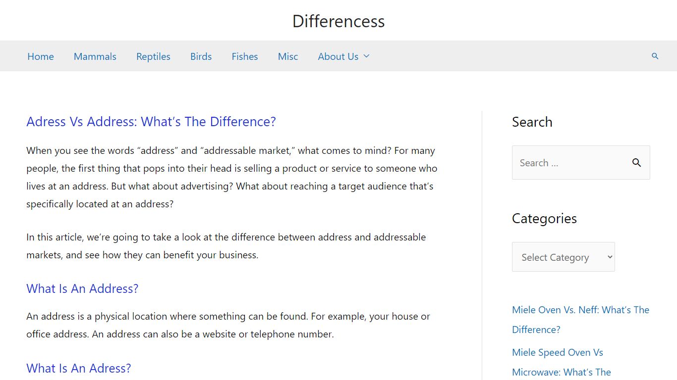 Adress Vs Address: What's The Difference? » Differencess